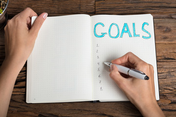 Businessperson's Hand Writing Goal Concept