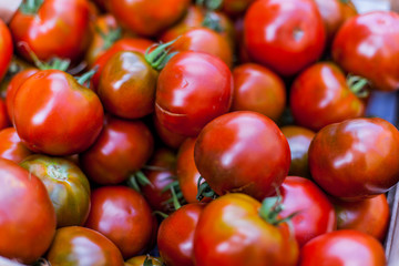 Tomatoes selling in a market