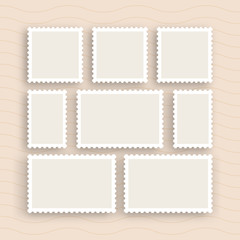 A set of postage stamps vintage, vector flat. Vector templates isolated