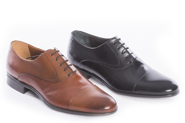 Men shoes collection - different color shoes on a white background