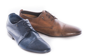 Men shoes collection - different color shoes on a white background