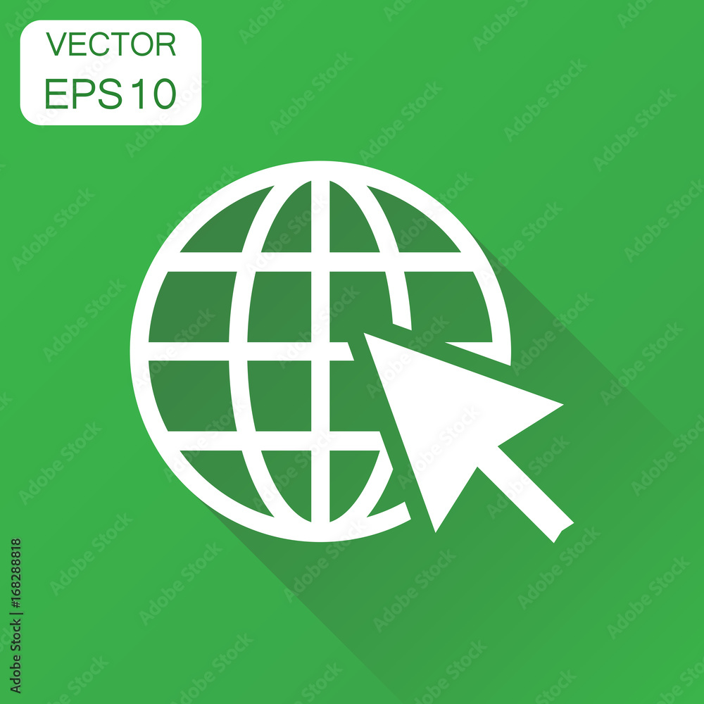 Poster go to web icon. business concept network internet search pictogram. vector illustration on green bac