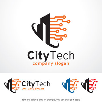 City Tech Logo Template Design Vector, Emblem, Design Concept, Creative Symbol, Icon