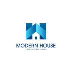 Vector logo design. Modern house