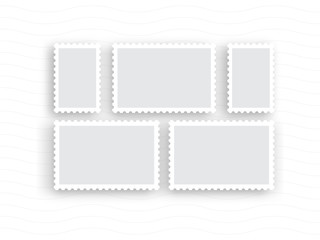 A set of postage stamps vintage, vector flat. Vector templates isolated