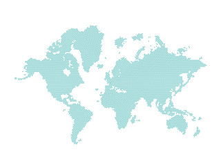 Obraz premium Gray World map political, isolated on white background.