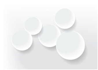 simple vector background with white circles with shadows