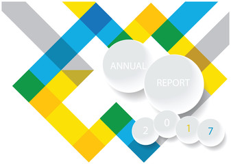 modern vector annual report cover design with symmetrical shapes and place for your text