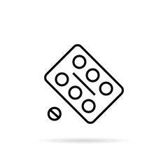 simple black thin line pill blister