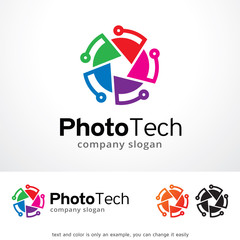 Photo Tech Logo Template Design Vector, Emblem, Design Concept, Creative Symbol, Icon