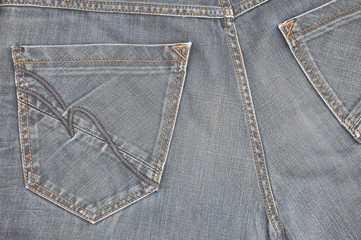 Texture background of jeans, Blue jeans with a pocket detail