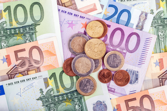 Banknotes and euro coins