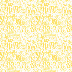 Hand lettering doodle seamless pattern with words of protest. Can be used for postcard, poster, print, greeting card, t-shirt, phone case design. Vector illustration