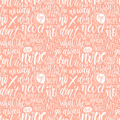 Hand lettering doodle seamless pattern with words of protest. Can be used for postcard, poster, print, greeting card, t-shirt, phone case design. Vector illustration