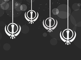 Fototapeta na wymiar illustration of elements of Sikh festival Guru Nanak Jayanti background