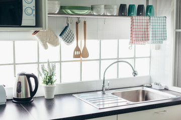 Kitchen interior and utensils