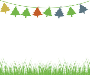 Christmas Tree Grassline Background