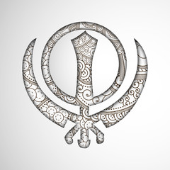illustration of elements of Sikh festival Guru Nanak Jayanti  background