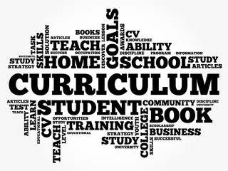 CURRICULUM word cloud collage, education concept background