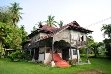 Fototapeta na wymiar Traditional Malay House, Kuala Kangsar, Perak, Malaysia.