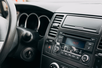Car interior, control panel, dashboard, radio system