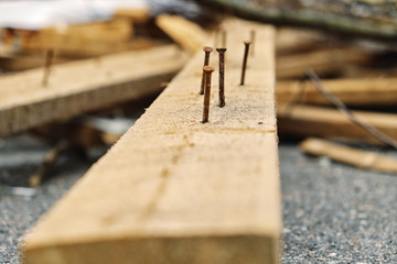 rusty nails in the Board