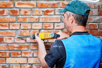 Builder with a hammer