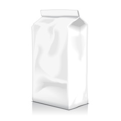 Blank Paper Food Bag Package Of Coffee, Flour, Sugar, Pepper, Snacks Or for Takeaway food. Vector Mockup Template For Product Pack