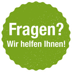 Fragen Wir helfen Ihnen! Sticker - Vektor - grün