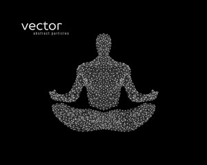 Vector illustration of human in lotus pose.