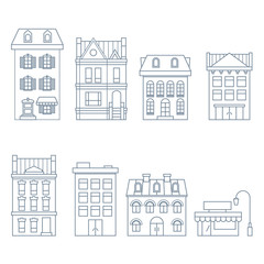 Fototapeta premium Buildings and houses in european style - townhouse, condo and hotel