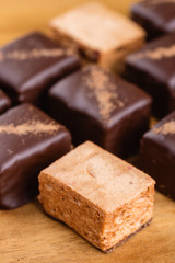 Chocolate souffle candy bird's milk