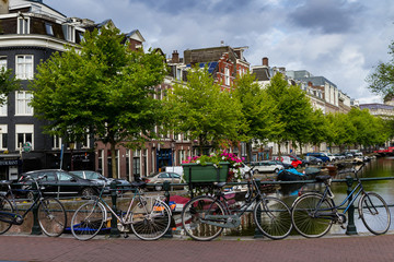 Fototapeta na wymiar One fine day in romantic Amsterdam, Netherlands
