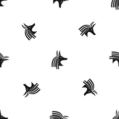 Ancient egyptian god Anubis pattern seamless black