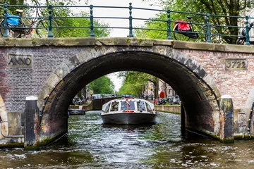 Poster One fine day in romantic Amsterdam, Netherlands © yanosh_nemesh