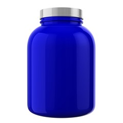 Blue Protien Bottle with White Cap