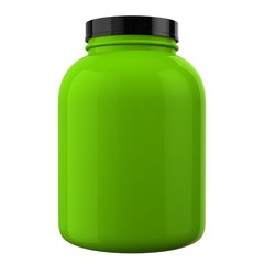 Green Protien Bottle with Black Cap