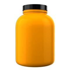 Orange Protien Bottle with Black Cap