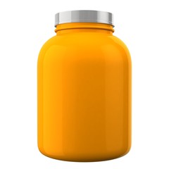 Orange Protien Bottle with White Cap