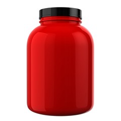Red Protien Bottle with Black Cap