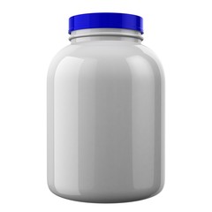 White Protien Bottle with Blue Cap