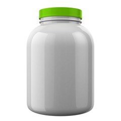 White Protien Bottle with Green Cap