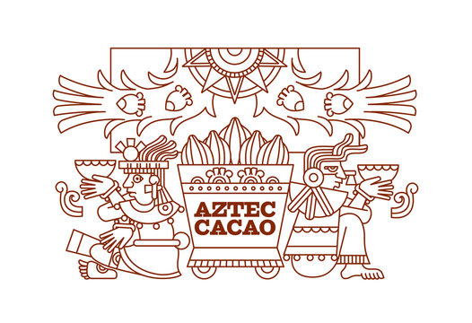 Vector illustration aztec pattern for chocolate package design.