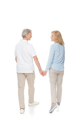 mature couple holding hands