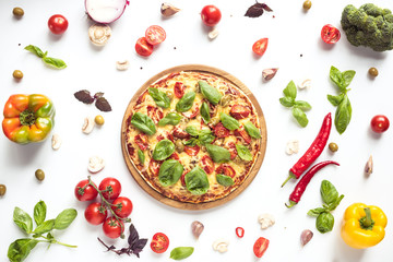 Fototapety  włoska pizza i składniki