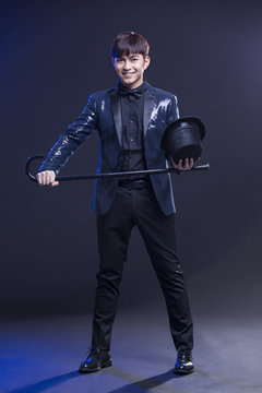 Young male magician
