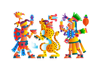 Vector illustration aztec cacao pattern for chocolate package design.