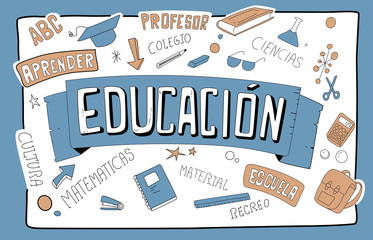 Obraz premium Conceptos sobre educacion. Letras y simbolos