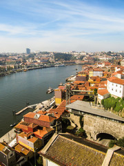 Cityscape of Porto, Portugal with the Douro river
