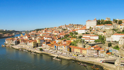 Fototapeta na wymiar Cityscape of Porto, Portugal with the Douro river